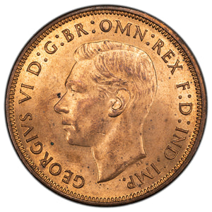 Great Britain 1937 1 One Penny Coin KM #845 - Red Uncirculated