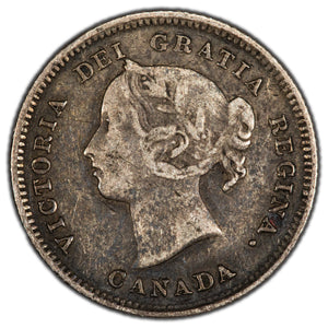 SOLD Canada 1885 Large 5 5 Cents Silver Coin - Fine+