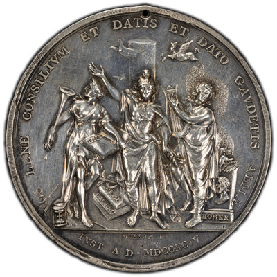 SOLD Ireland C.1860 Pair of Trinity College Silver Medals 52mm - Awarded to George Kirkpatrick