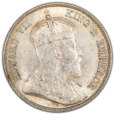 Hong Kong 1902 10 Cents Silver Coin KM #13