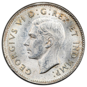 Canada 1943 10 Cents Dime Silver Coin - AU-55