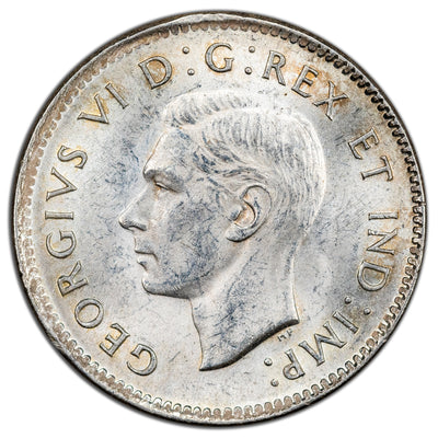 Canada 1943 10 Cents Dime Silver Coin - AU-55