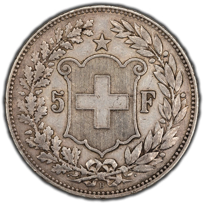 SOLD Switzerland 1907 5 Francs Silver Coin