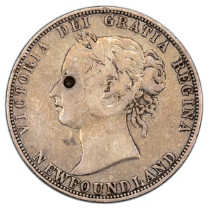 SOLD Newfoundland 1888 50 Cents Half Dollar Silver Coin - Damage