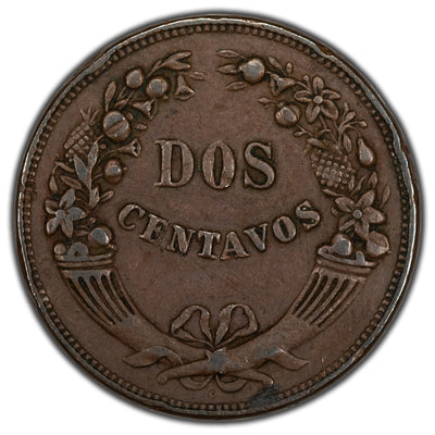 Peru 1918 2 Centavos Coin KM #212