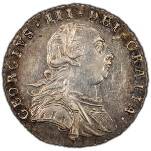 SOLD Great Britain 1787 Without Hearts 6 Pence Silver Coin - Scratched