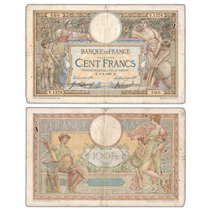 France 1911 100 Francs Note P #71a - Many Holes