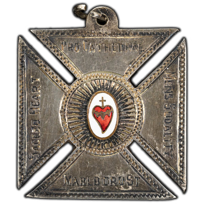 Ireland C.1930's Alright & Marshall Sacred Heart Silver Cross - Fredrick Smith Silver Jubilee