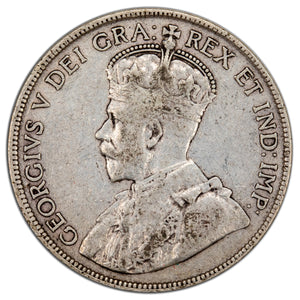 SOLD Canada 1916 50 Cents Half Dollar Silver Coin - F-12