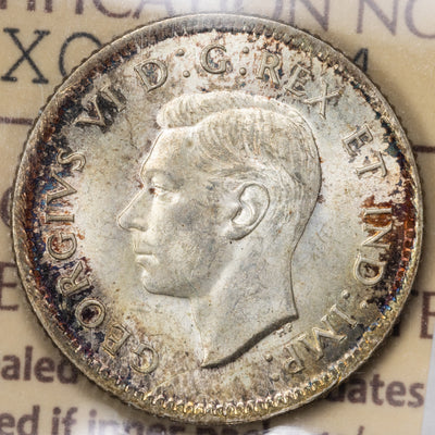 Canada 1942 10 Cents Dime Silver Coin - ICCS MS-65