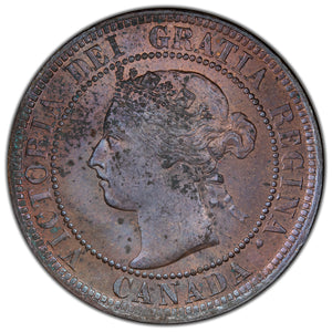SOLD Canada 1901 One Large Cent Coin - Choice Uncirculated (carbon spots)