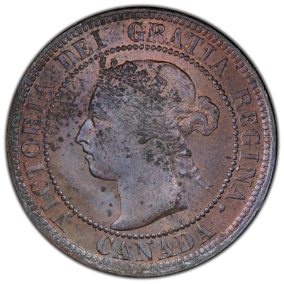 Canada 1901 One Large Cent Coin - Choice Uncirculated (carbon spots)