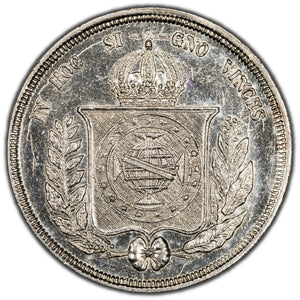 SOLD Brazil 1855 500 Reis Silver Coin - Cleaned