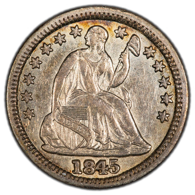 SOLD United States 1845 5 Cents Seated Liberty Half Dime Coin