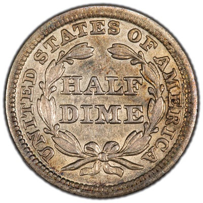 SOLD United States 1845 5 Cents Seated Liberty Half Dime Coin