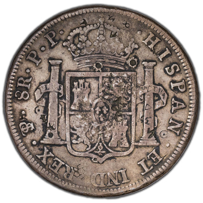 SOLD Bolivia 1796 PTS-PP 8 Reales Silver Coin KM #73 - Chopmarks