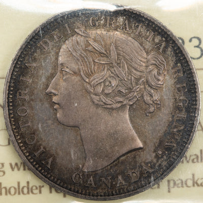 SOLD Canada 1858 Plain Edge 20 Cents Silver Coin - ICCS Specimen SP-64