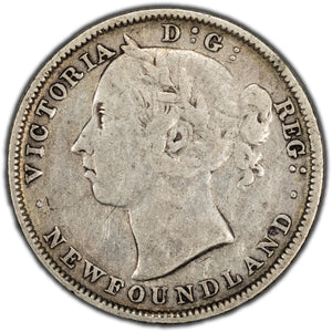Newfoundland 1882-H 20 Cents Silver Coin - Fine+