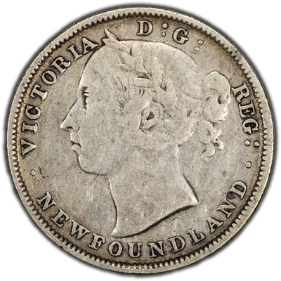Newfoundland 1882-H 20 Cents Silver Coin - Fine+