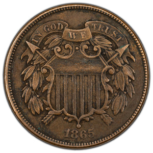 SOLD United States 1865 Fancy 5 2 Cents Coin