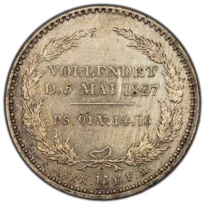 Germany Saxony 1827 1/6 Thaler Silver Coin KM #1107
