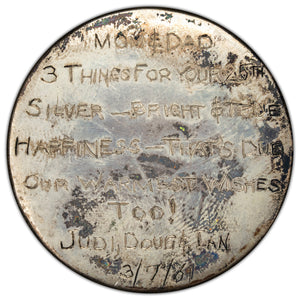 SOLD Canada 1960 $1 Silver Dollar Coin - 25th Anniversary Love Token