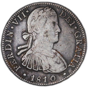 SOLD Mexico 1810 Mo-HJ 8 Reales Silver Coin KM #110 - Minor Graffiti
