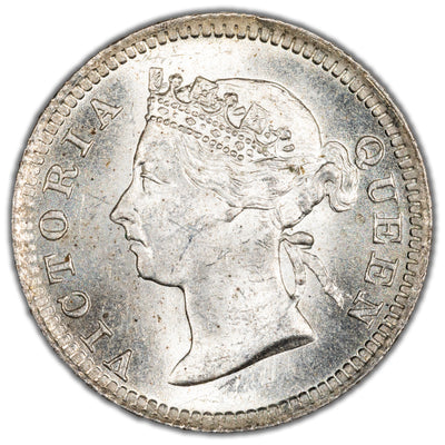 Hong Kong 1901 5 Cents Silver Coin KM #5