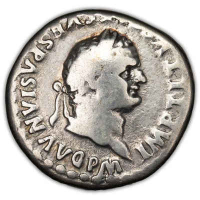 SOLD Ancient Rome Titus AD 80 AR Denarius Coin RIC #112 3.21g