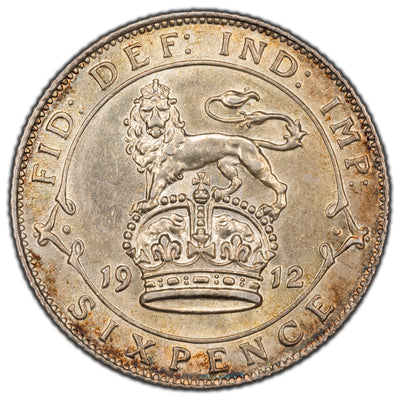 Great Britain 1912 6 Pence Silver Coin KM #815