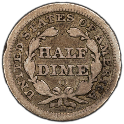 United States 1857-O Seated Liberty Half Dime Silver Coin