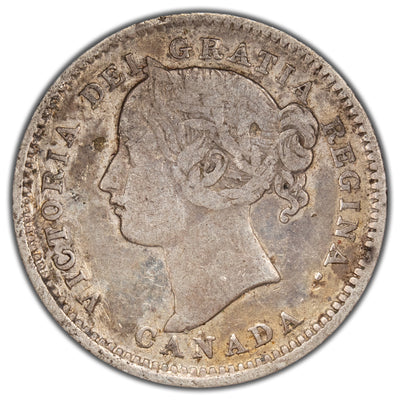 Canada 1899 Large 99 10 Cents Dime Silver Coin - Fine