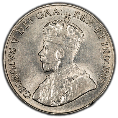 Canada 1928 5 Cents Nickel Coin - AU+
