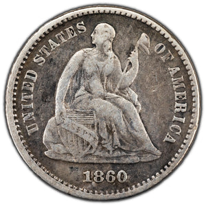 SOLD United States 1860 1/2 Half Dime Seated Liberty Silver Coin