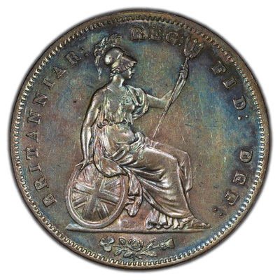 SOLD Great Britain 1851 Far Colon One Penny Coin KM #739