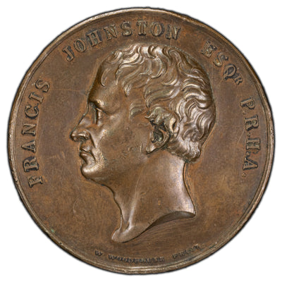 SOLD Ireland 1824 Francis Johnston Royal Hibernian Academy Bronze Medal 43mm
