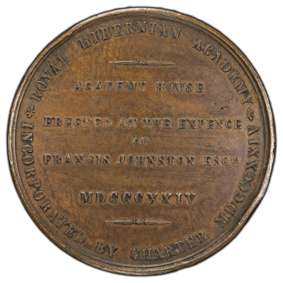 SOLD Ireland 1824 Francis Johnston Royal Hibernian Academy Bronze Medal 43mm