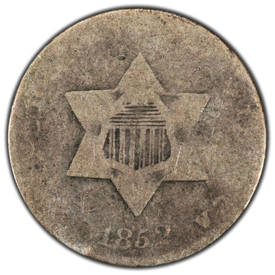 United States 1852 3 Cents Trime Silver Coin - Low Grade Filler