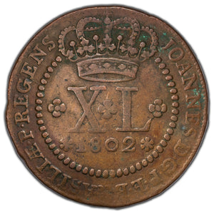 SOLD Brazil 1802 40 Reis Coin KM #234