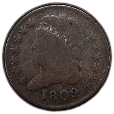 United States 1809 1/2 Half Cent Capped Bust Coin