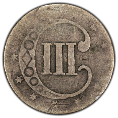 United States 1852 3 Cents Trime Silver Coin - Low Grade Filler