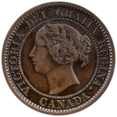 SOLD Canada 1858 1 Large Cent Coin - Very Fine (cleaned)