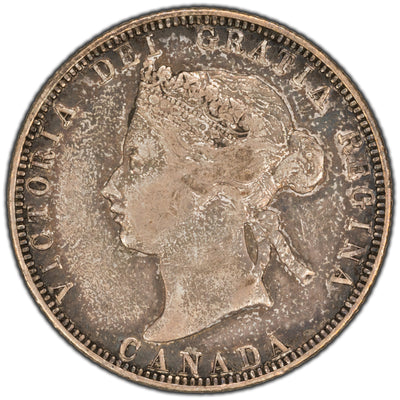 Canada 1870 25 Cents Quarter Silver Coin