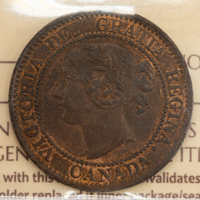 SOLD Canada 1858 1 Large Cent Coin - First Year of Issue - ICCS MS-62 Trace Red