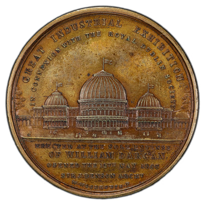SOLD Ireland 1855 William Dargan Industrial Exhibition Proof Bronze Medal 44mm BHM #2521*