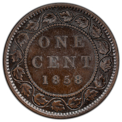 SOLD Canada 1858 1 Large Cent Coin - Very Fine (cleaned)