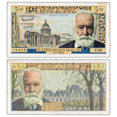 France 1962 5 New Francs Note P #141a - VF (staple hole)