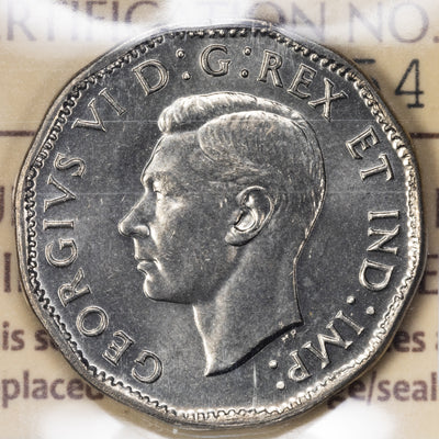 SOLD Canada 1947 Maple Leaf 5 Cents Nickel Coin - ICCS MS-65