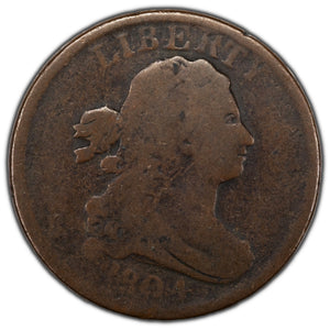 SOLD United States 1804 Plain 4 No Stems 1/2 Half Cent Draped Bust Coin