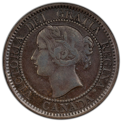 SOLD Canada 1858 1 Large Cent Coin - Fine +